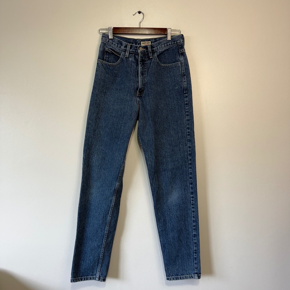 VINTAGE GUESS JEANS 1050 LG MEDIUM WASH HIGH‎ WAIST STRAIGHT LEG DENIM